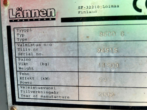 Lännen 8600G 2009 Lempäälä