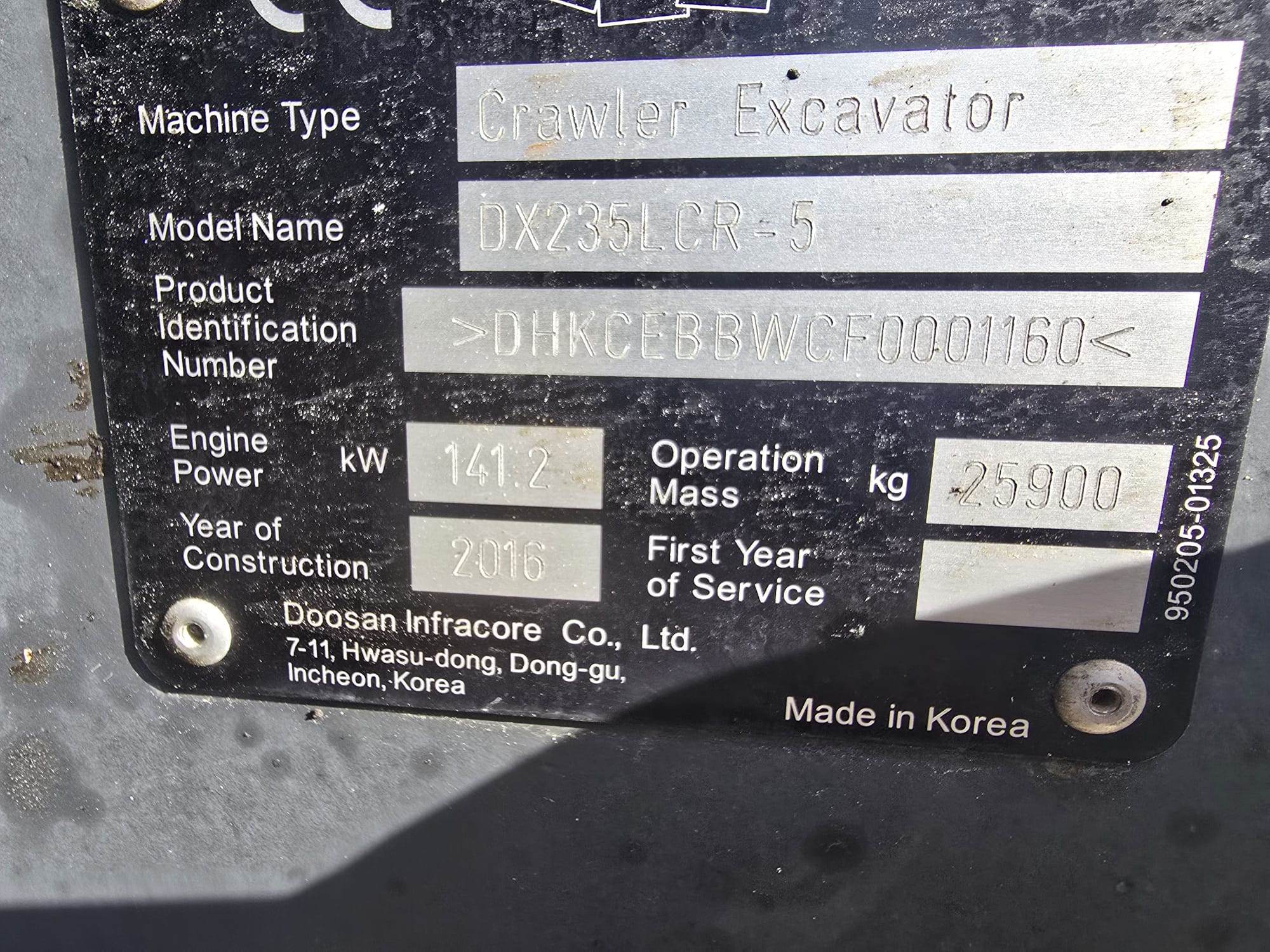 Doosan Doosan DX235LCR-5 2016 1160 2016 Vantaa