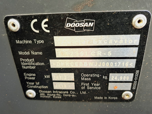 Doosan DX235LCR-5 2018 Oulu