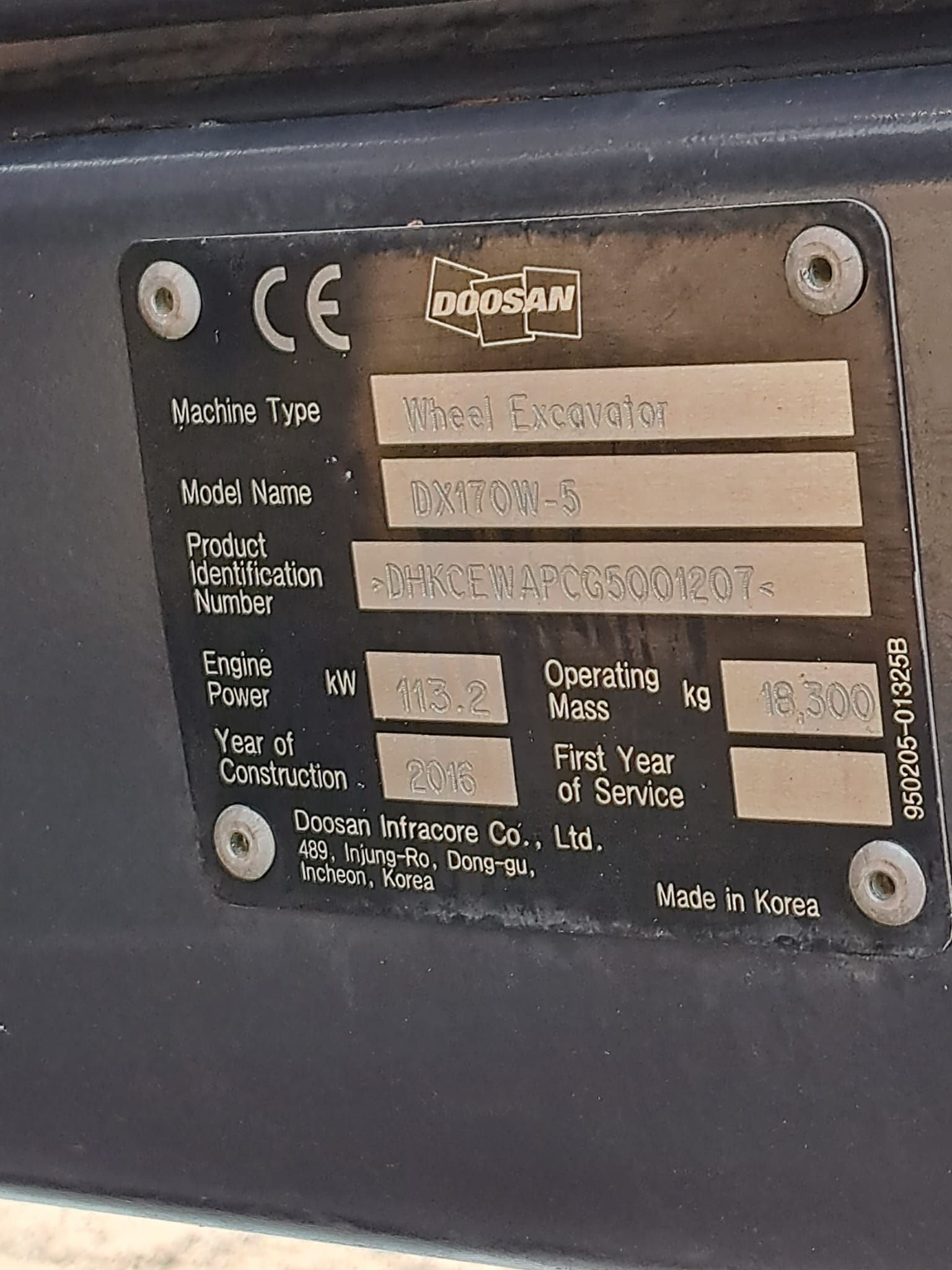Doosan DX170W-5 2016 Turku