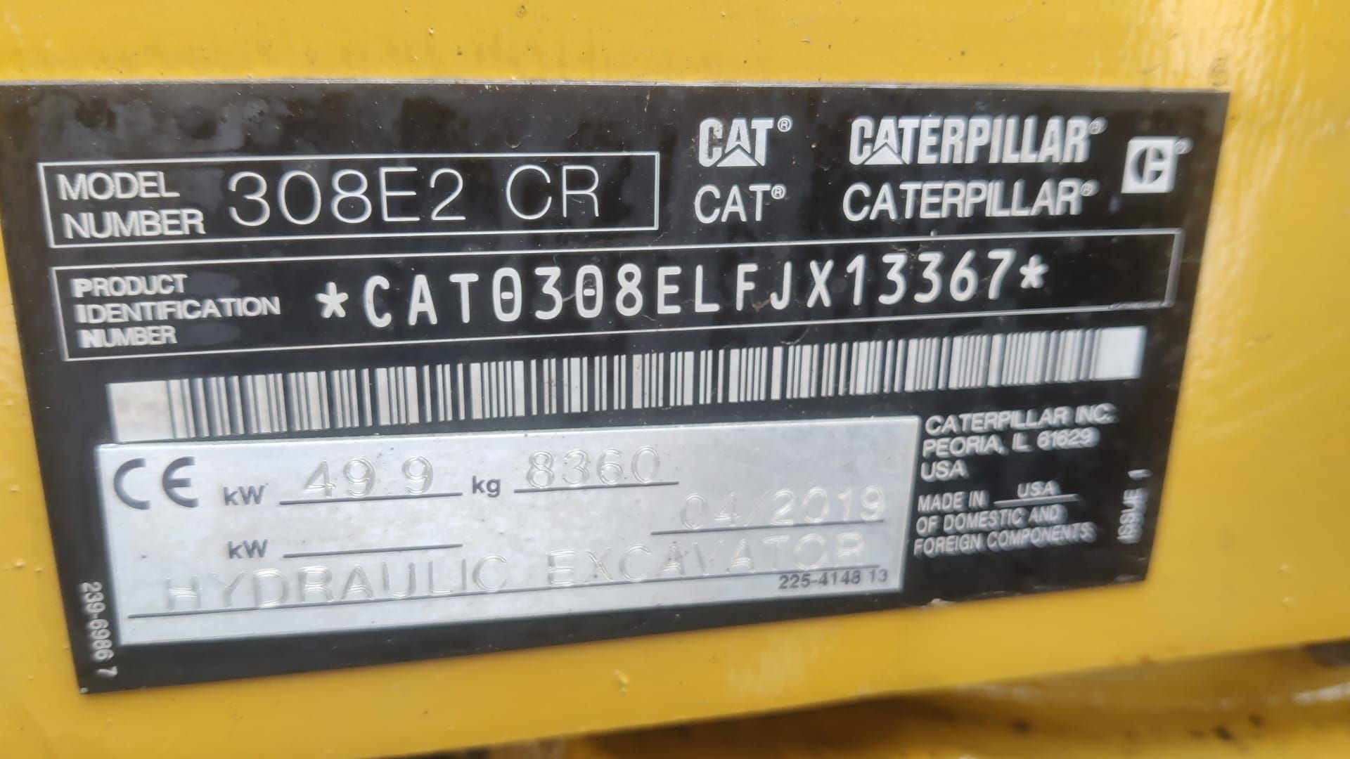 CAT 308E2CR 2019