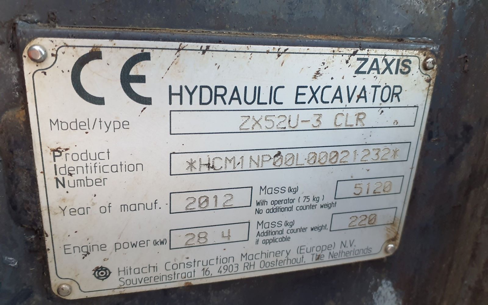 Hitachi ZX52U-3 CLR 2012 Kuopio