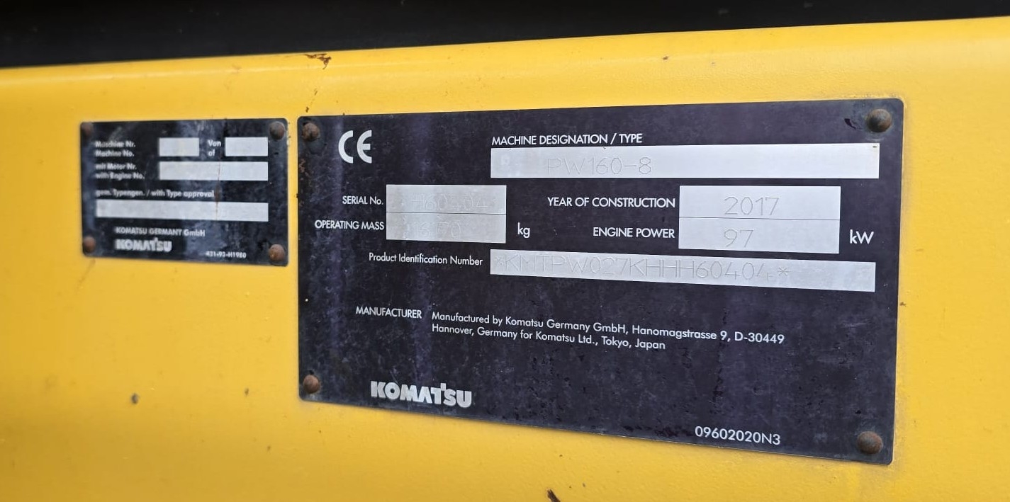 Komatsu PW160-8 2017 Vantaa