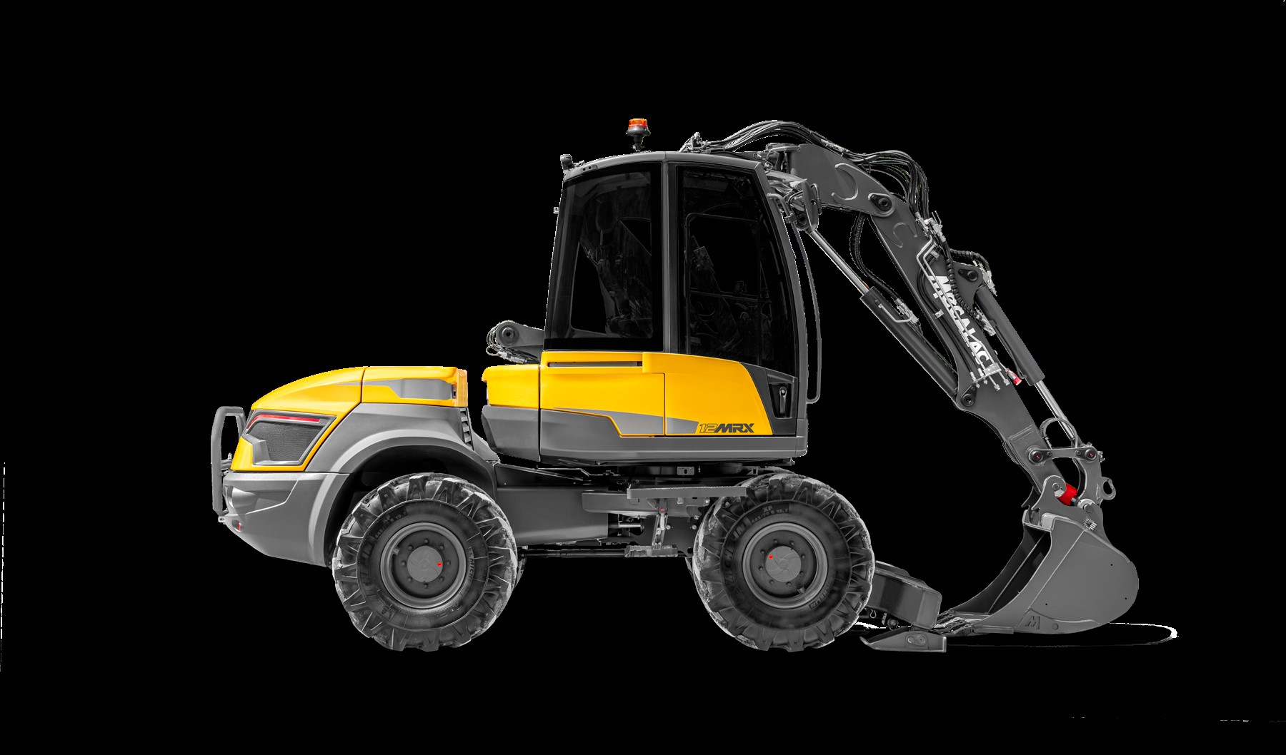 Mecalac 12MRX Mecalac -puomi kulmakaivuulla
